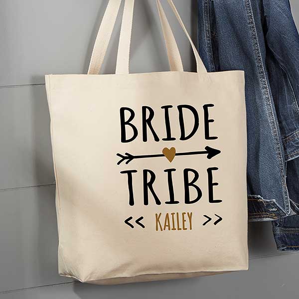 Bride Tribe Personalized Canvas Tote Bags - 22613