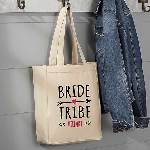 Bride Tribe Personalized Canvas Tote Bags - 22613