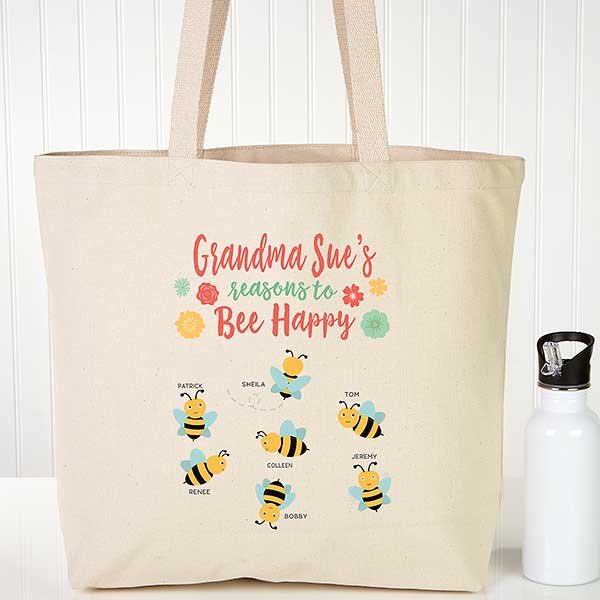 bee happy large canvas
