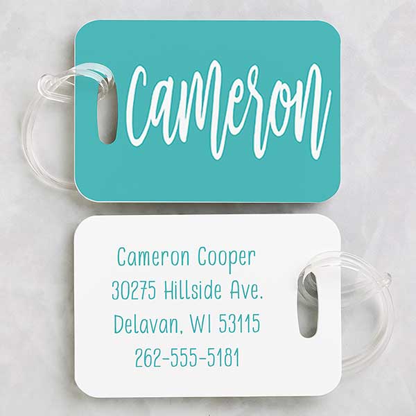 personalized luggage tag