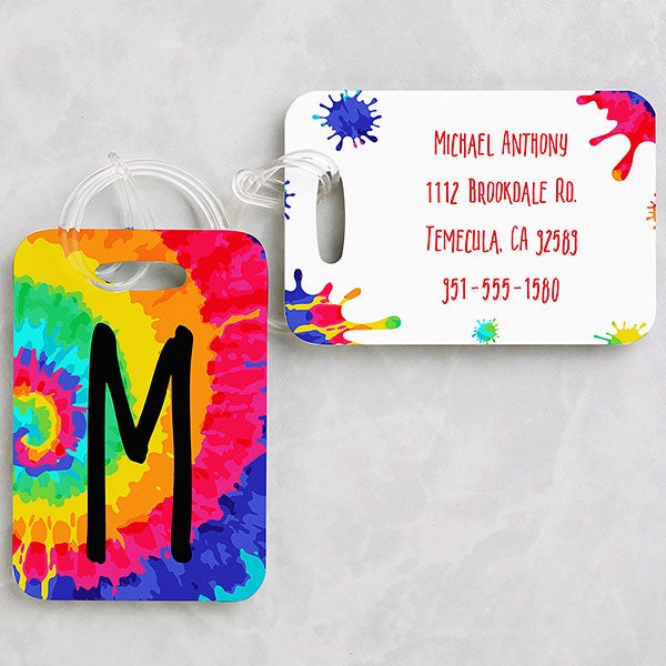 Tie-Dye Fun Personalized Luggage Tag 2 Pc Set