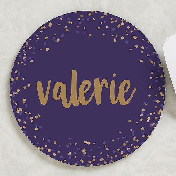 Sparkling Name Personalized Round Mouse Pad - 22662