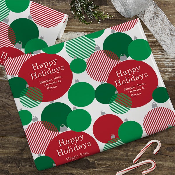 Ornaments Personalized Holiday Wrapping Paper - 22671