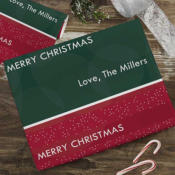 Red & Green Holiday Personalized Wrapping Paper - 22678