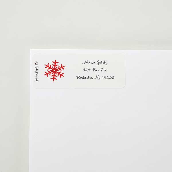 red snowflake return address labels snowflake return address labels