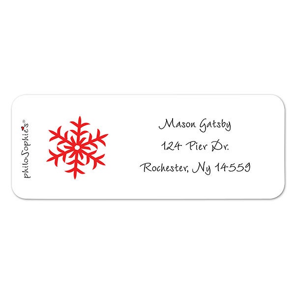 Red Snowflake Return Address Labels  - 22692