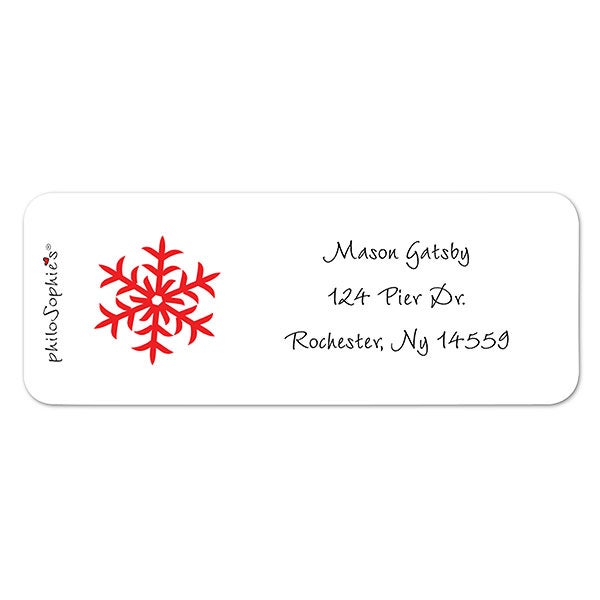 Red Snowflake Return Address Labels  - 22692