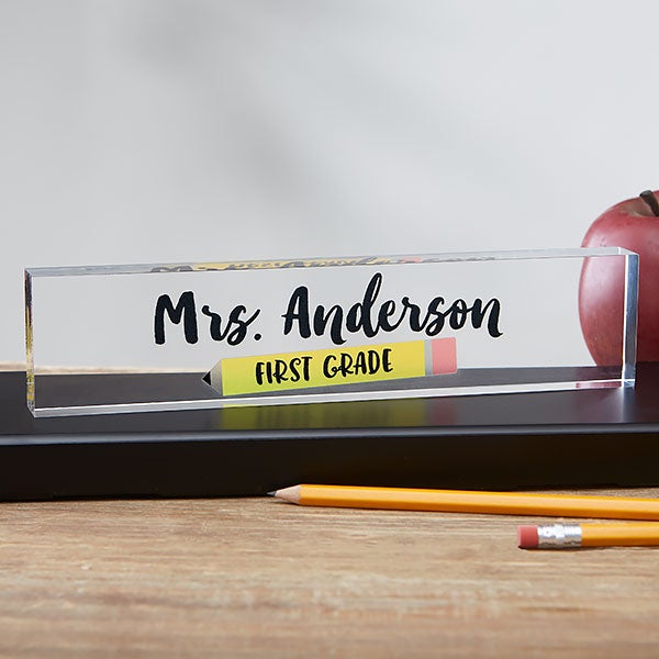 Personalised Printed Acrylic Teacher Desk Name Plaque 