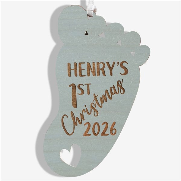 Personalized First Christmas Baby Footprint Ornaments - 22740