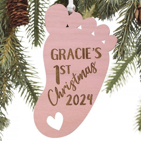 Personalized First Christmas Baby Footprint Ornaments - 22740
