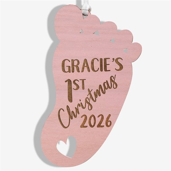 Personalized First Christmas Baby Footprint Ornaments - 22740