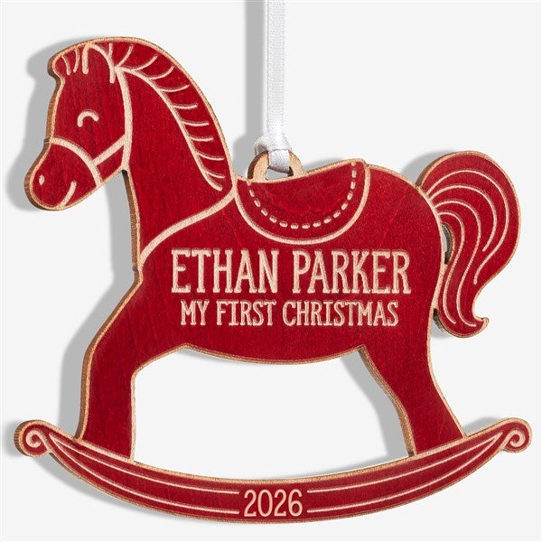 My 1st Christmas Rocking Horse Personalized Baby Ornament  - 22741