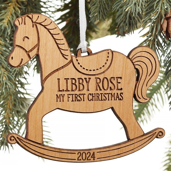 My 1st Christmas Rocking Horse Personalized Baby Ornament  - 22741