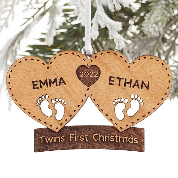 First Christmas Gift Sign Plaque Xmas Baby Family Name Hanging Personalised 1st