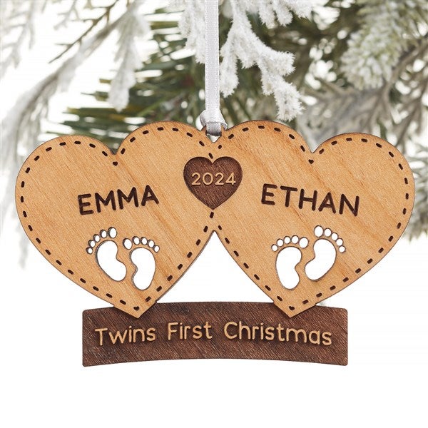 Personalized Twins First Christmas Ornament - Twin Arrival - 22742