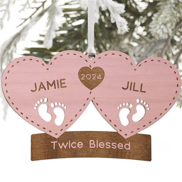 Personalized Twins First Christmas Ornament - Twin Arrival - 22742
