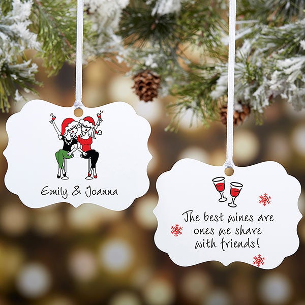 Best Friend Wine Lover Personalized Ornament - 22857