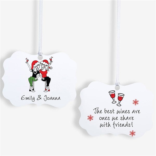 Best Friend Wine Lover Personalized Ornament - 22857