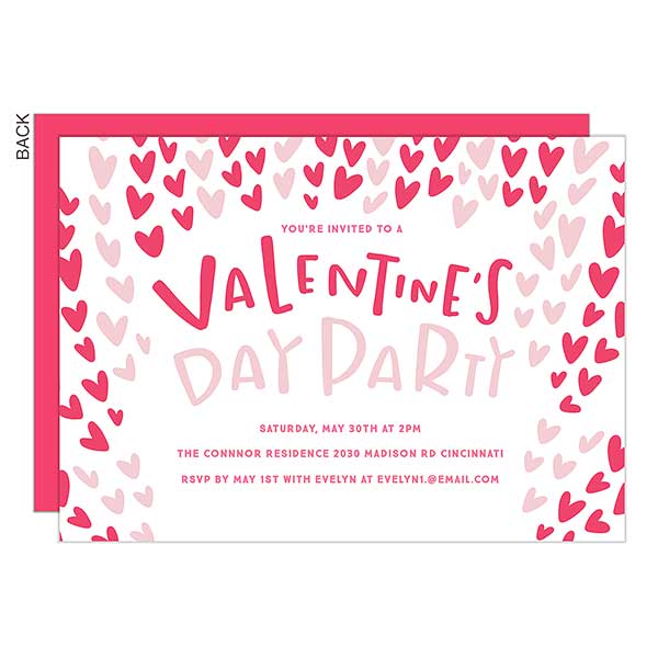 Hearts Valentine S Day Party Invitation Gifts Valentine S Galentine Day Personalized Party Invitations 22922