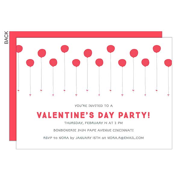 Valentine S Day Balloons Personalized Party Invitations Valentine S Day Balloons Personalized Party Invitations 22924