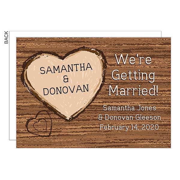 Rustic Wooden Heart Save The Date Wedding Cards Rustic Wooden Heart Save The Date