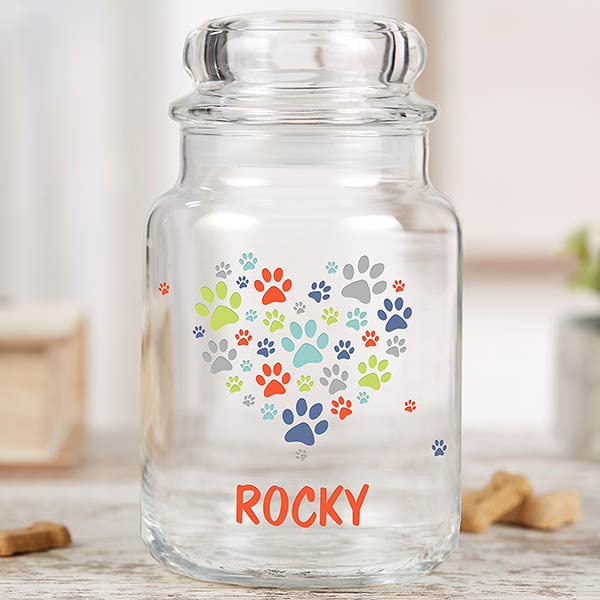 Paws On My Heart Personalized Dog Treat Jar - 23069