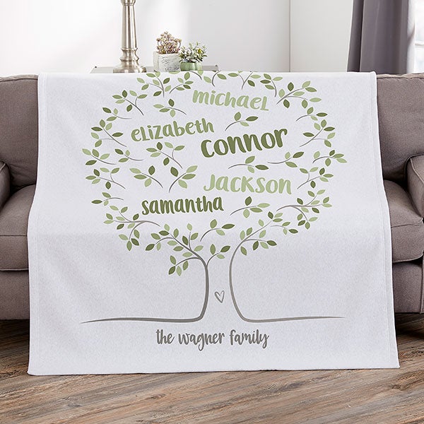 Family tree on sale blanket with names
