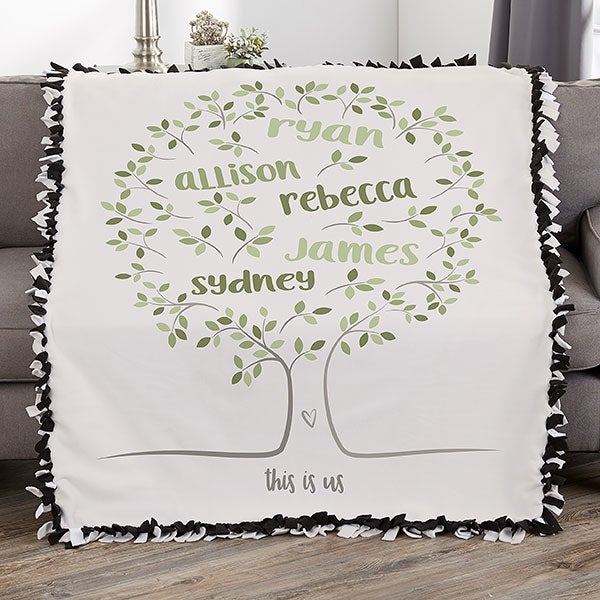Personalized family tree blanket online