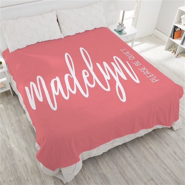 Scripty Style Personalized 90x90 Plush Queen Fleece Blanket