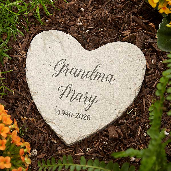 Memorial Garden Personalized Heart Garden Stones - 23111