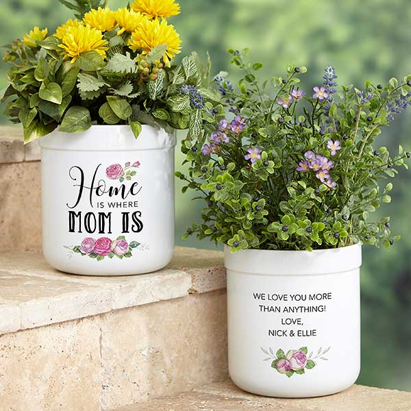 Home Is Where Mom Is Personalized Flower Pot - 23115