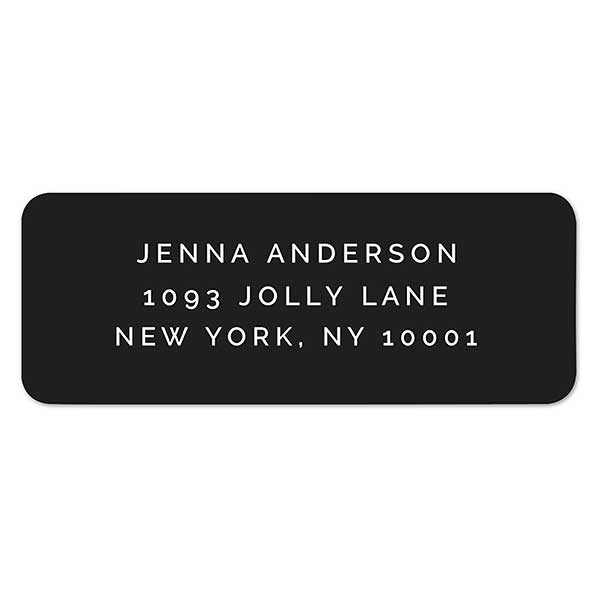 Solid Black Personalized Address Labels