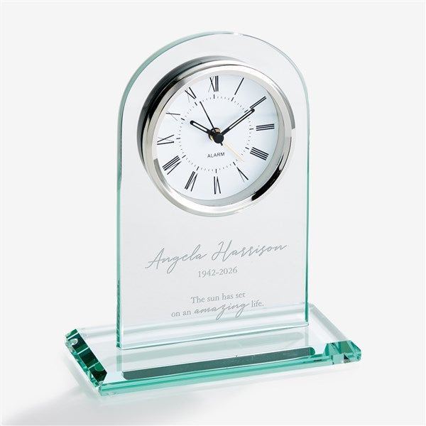 In Memory Engraved Glass Clock - 23166