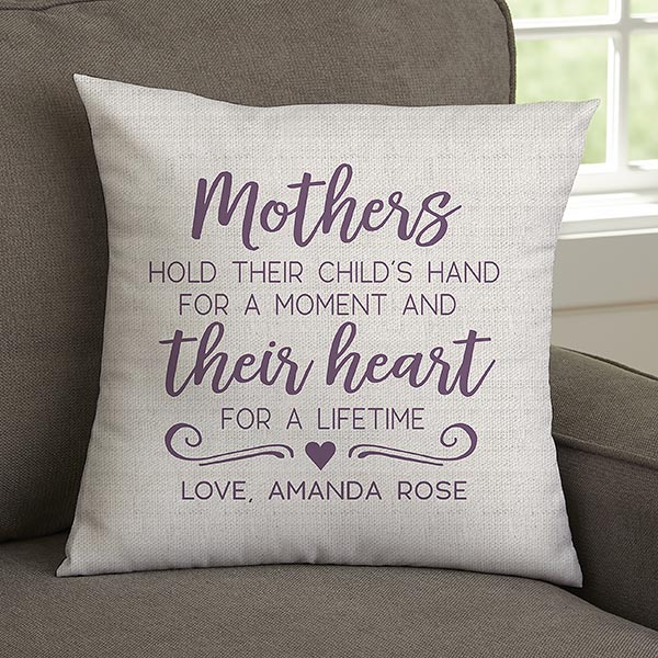 Personalized Mother's Day Pillows - Mothers Hold Their Child's Hand - 23179