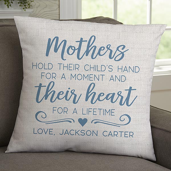 Personalized Mother's Day Pillows - Mothers Hold Their Child's Hand - 23179