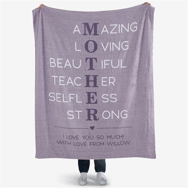 Mother Acronym Personalized Mother's Day Blankets - 23185
