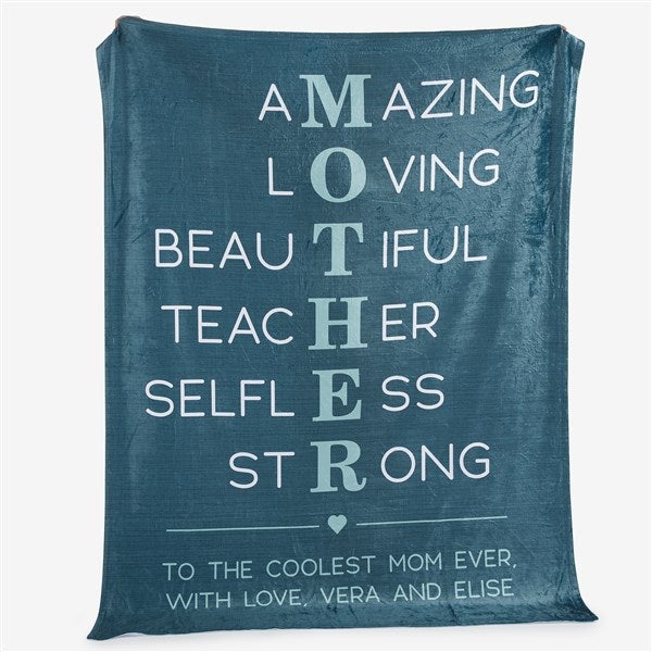 Mother Acronym Personalized Mother's Day Blankets - 23185