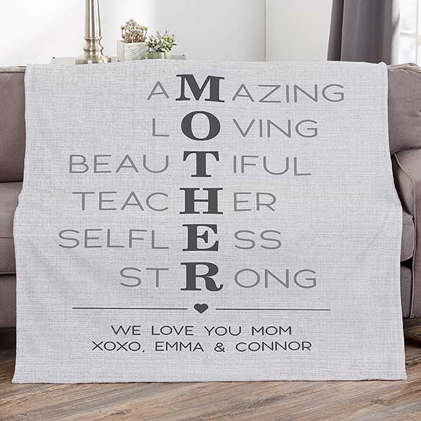 Mother Acronym Personalized Mother's Day Blankets - 23185