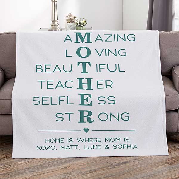 Personalized to My Mom Gift for Mom Blanket Super Soft and Warm All Season Throw Xmas Blanket for Sofa Watching TV Sofa Hotel and Home Bed Outdoor