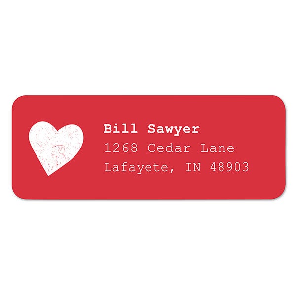 Heart Personalized Return Address Labels
