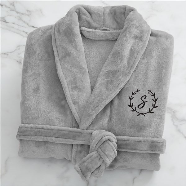 Embroidered Luxury Fleece Robes - Floral Wreath - 23200