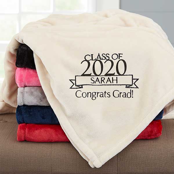 Graduation Personalized 50x60 Beige Fleece Blanket Graduation Gifts