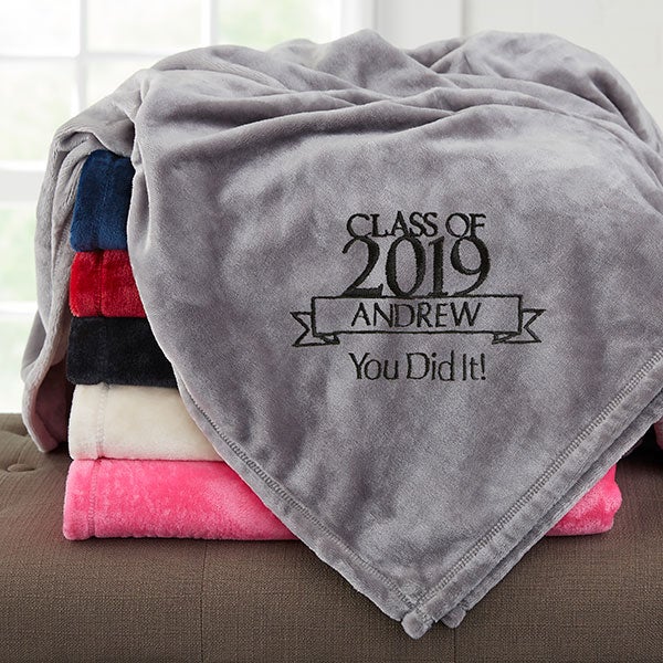Graduation Personalized 50x60 Grey Fleece Blanket Graduation Gifts