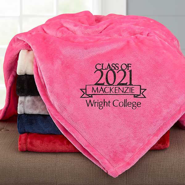 Graduation Personalized 60x80 Pink Fleece Blanket Graduation Gifts