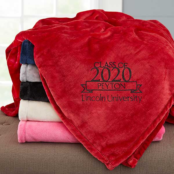 Graduation Personalized 50x60 Red Fleece Blanket - Graduation Gifts