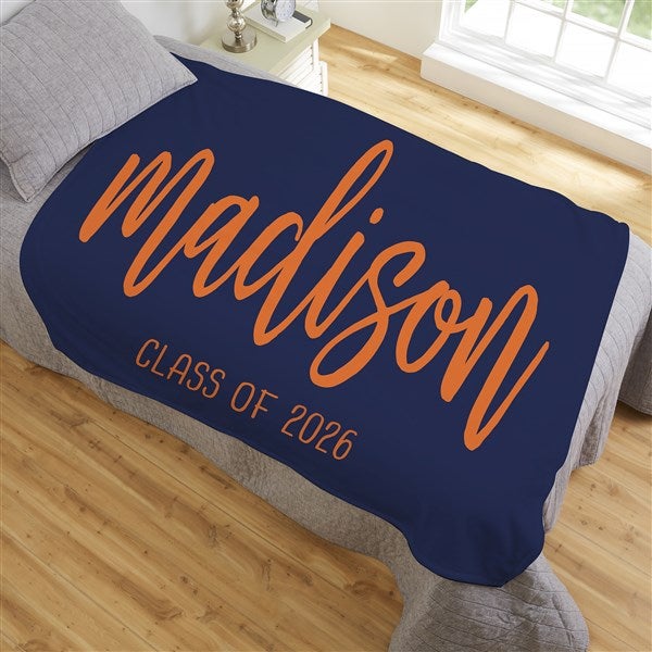 Personalized Graduation Blankets - Scripty Style Text - 23207