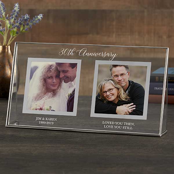 Engraved With Your Message Personalised 5"x7" Double Silver Photo Frame 