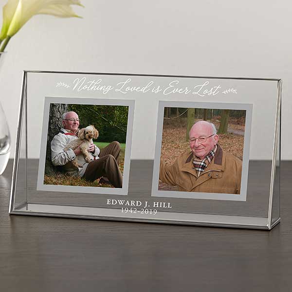 In Memory Personalized Memorial Double Picture Frame - 23219