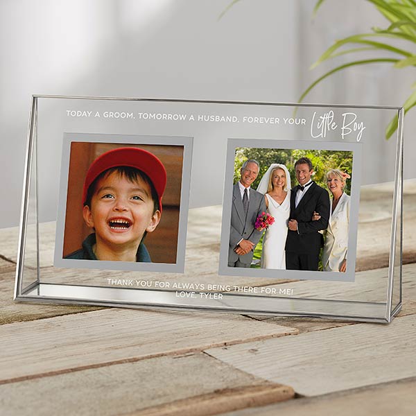 Your Little Boy Personalized Wedding Double Photo Glass Frame