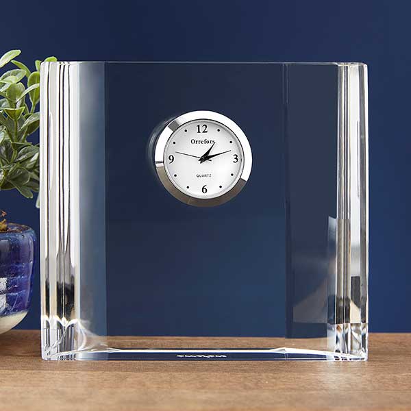 Orrefors Engraved Crystal Clock Retirement Clock Gift